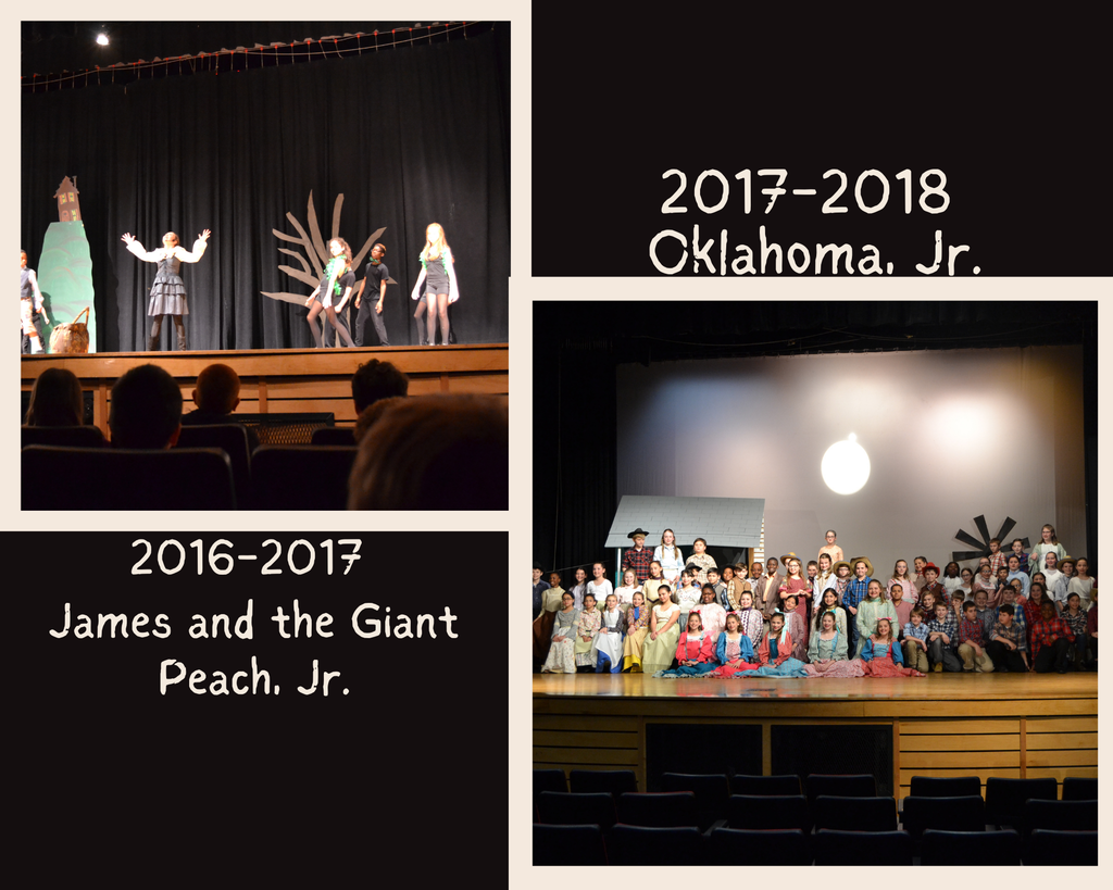 Musical performance pictures from James and the Giant Peach and Oklahoma