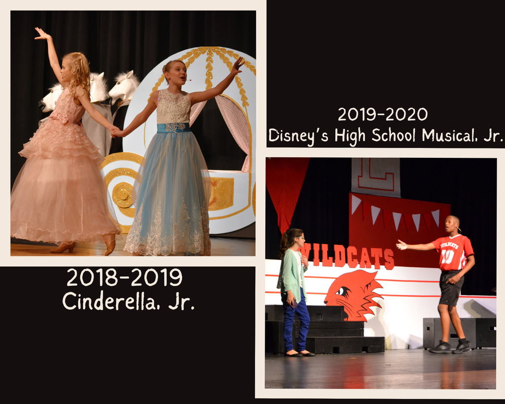 Musical performance pictures from Cinderella and High School Musical