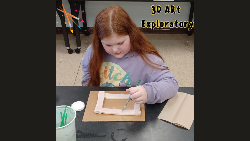 Student working on 3D art during exploratory