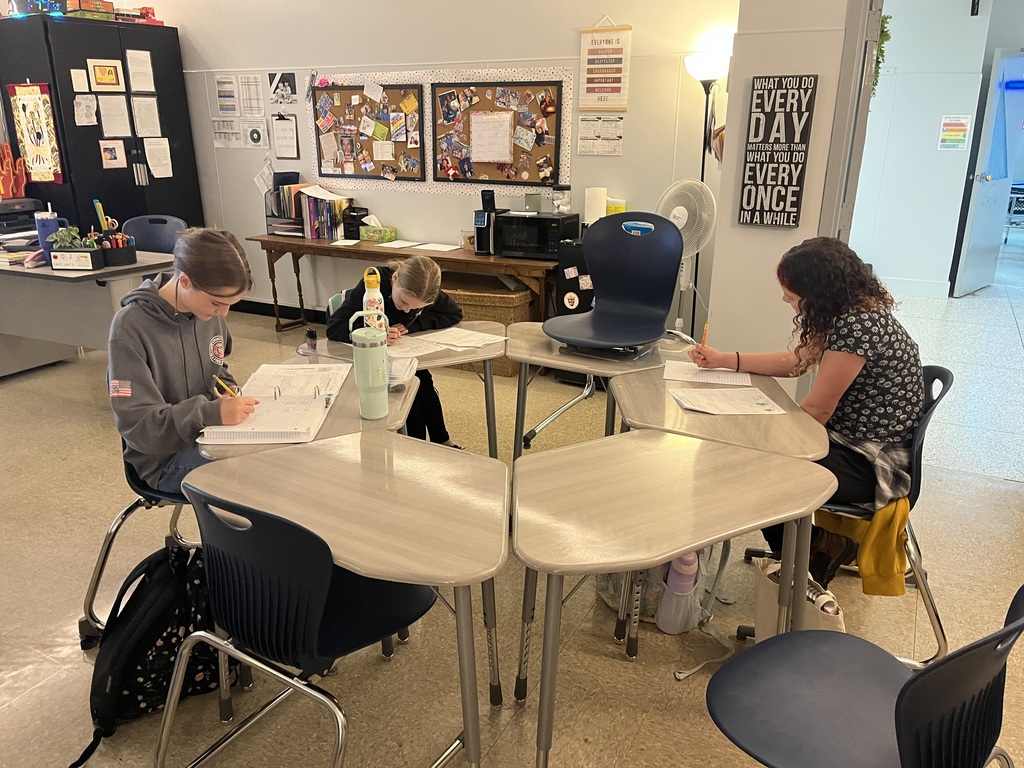 6th Grade students meet before school to practice long division skills