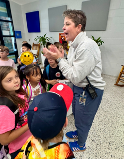 Ms. Butka is cheering them on!