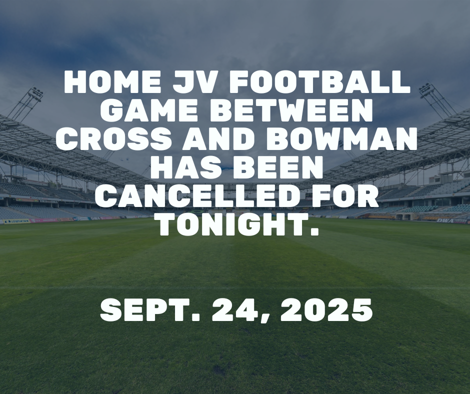 Home JV game has been cancelled for tonight