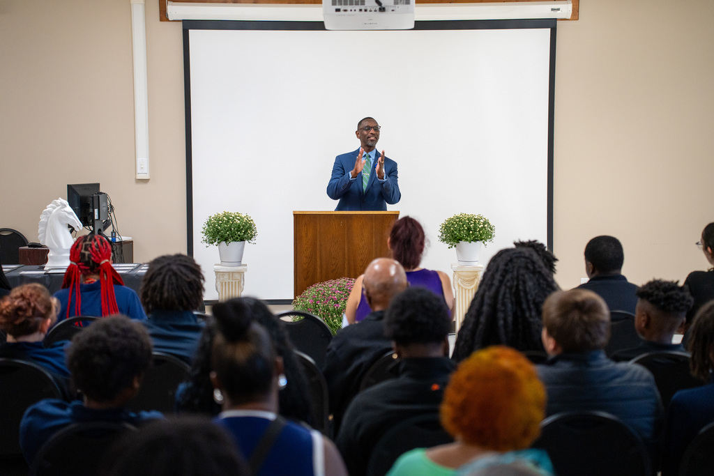 Dr. Middleton speaking to crowd