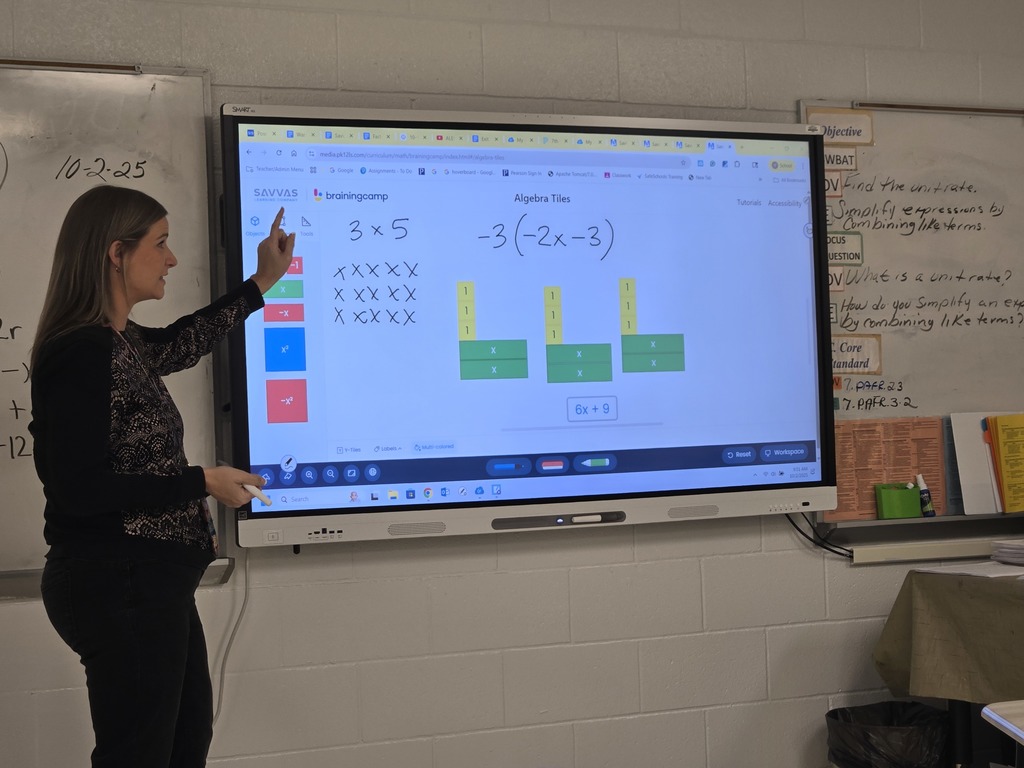 Dr. Manchester demonstrating algebra ti