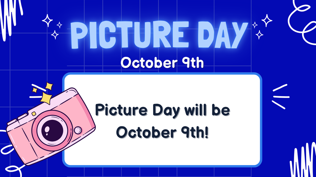 📸 Picture Day Reminder! 📸 Hey Cobras! Just a reminder that Picture Day is tomorrow, Wednesday, October 9th! Make sure to bring your best smile and be ready for your close-up. 😄 We can’t wait to see everyone looking their best! 💙💛🐍 #CobraPride #PictureDay #SayCheese
