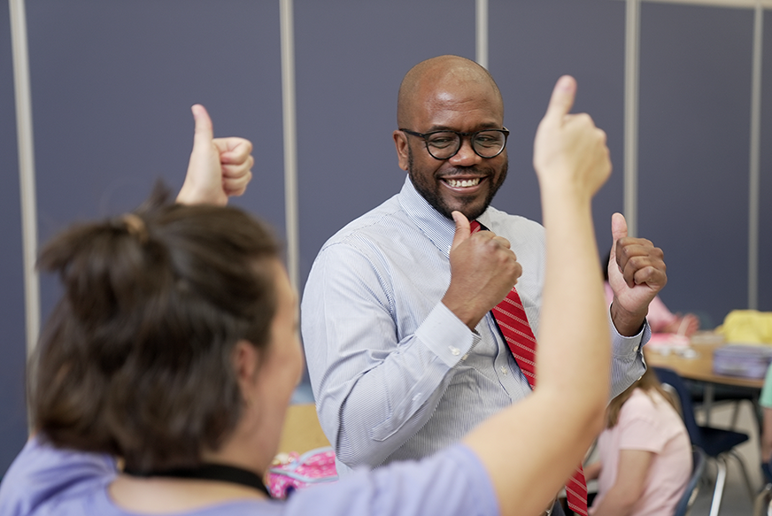 Dr. Dixon with a thumbs up