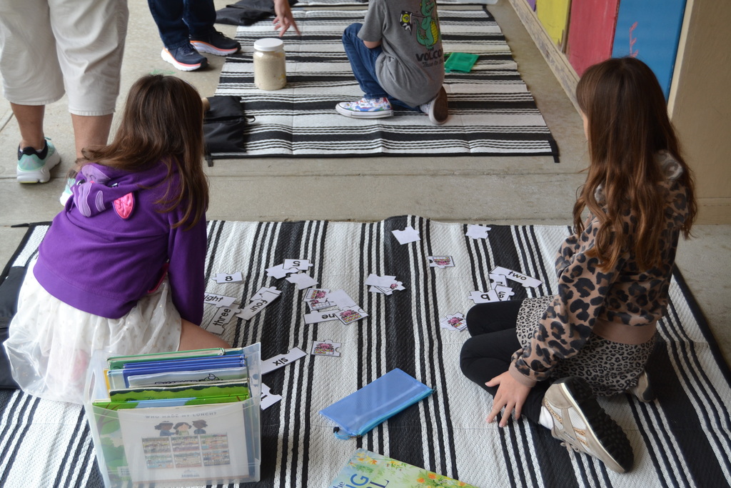 Kids playing with cards