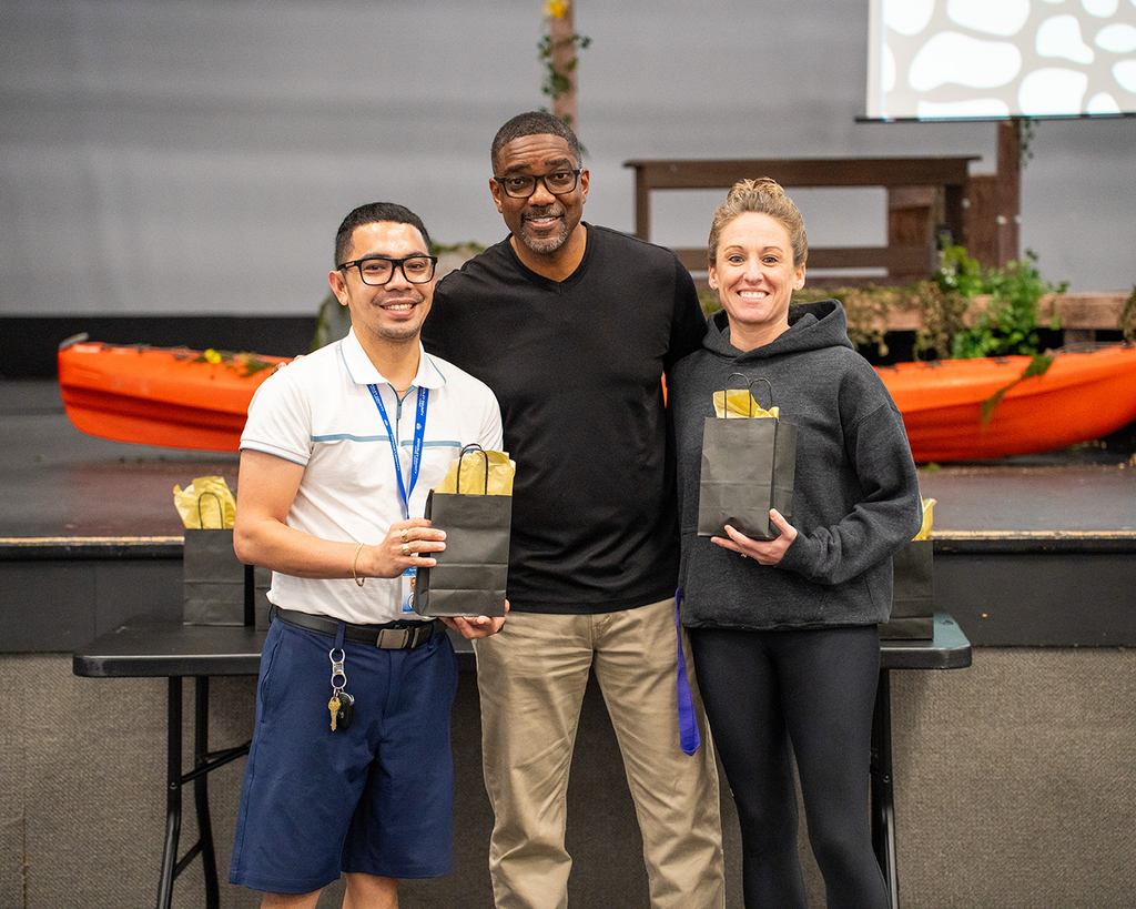 Will Wilson with teachers