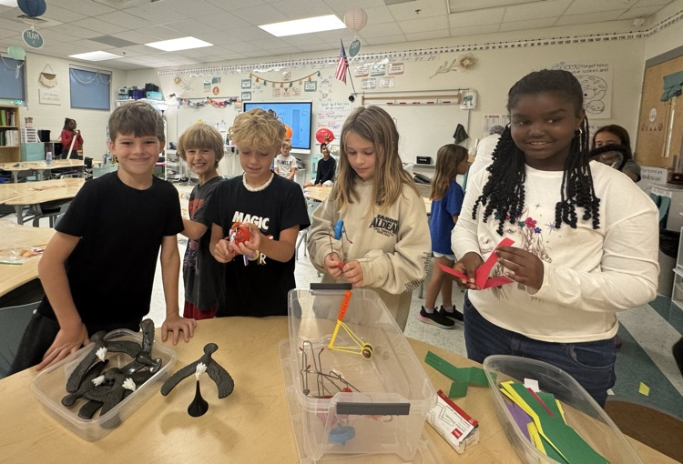 students experimenting with balancing 
