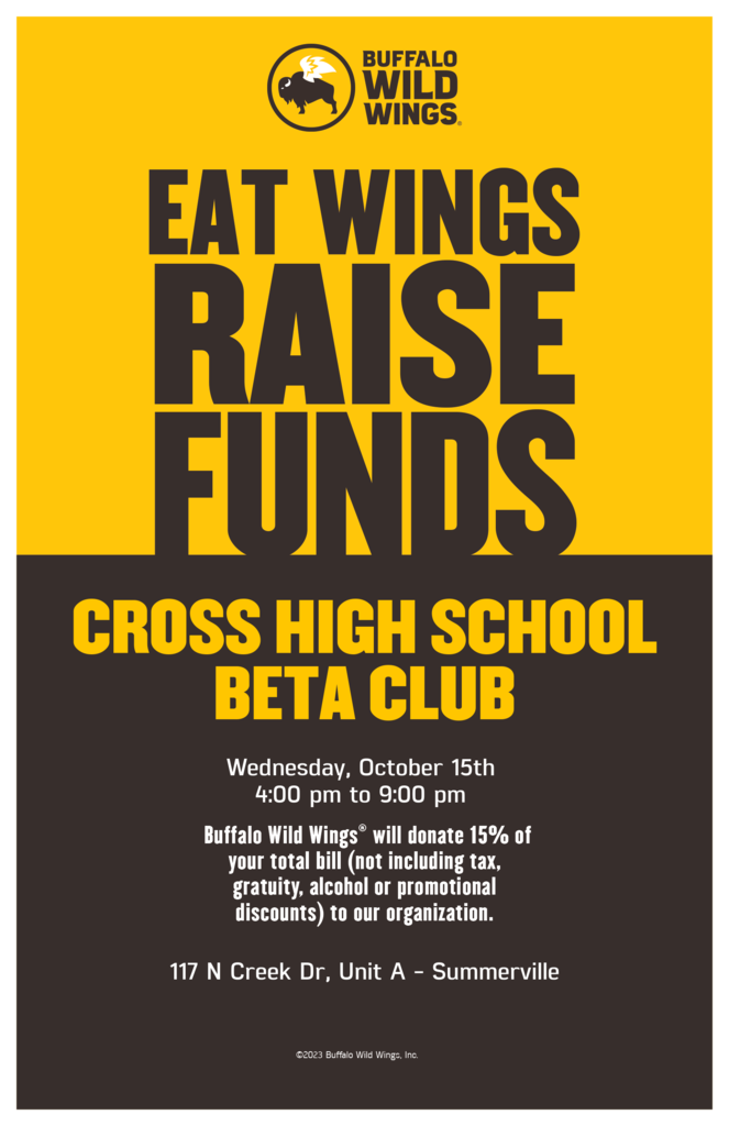 CHS Beta Club Buffalo Wild Wings Fundraiser