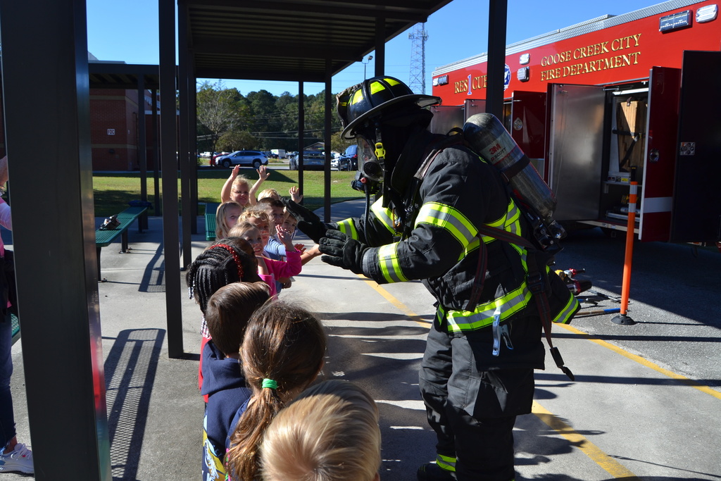 Fire Dept Visit with the younger students