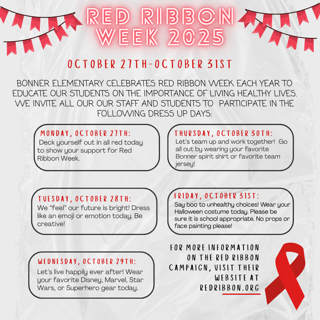 This flier provides a graphic with an explanation of each days dress up, included in the post.