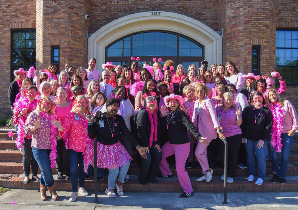 central office staff in pink