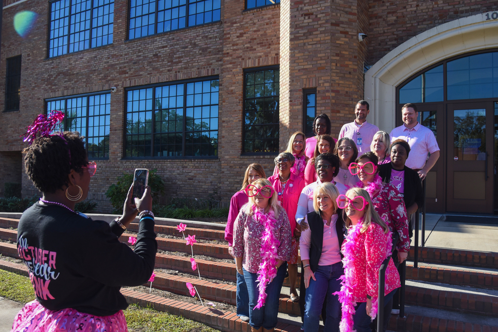 central office staff in pink