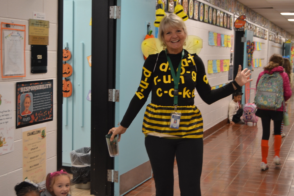 Lady dressed as a bee