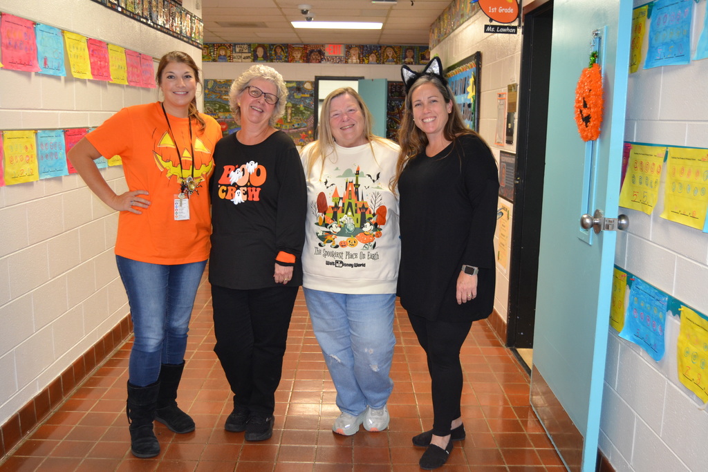 Ladies posing in the hallway