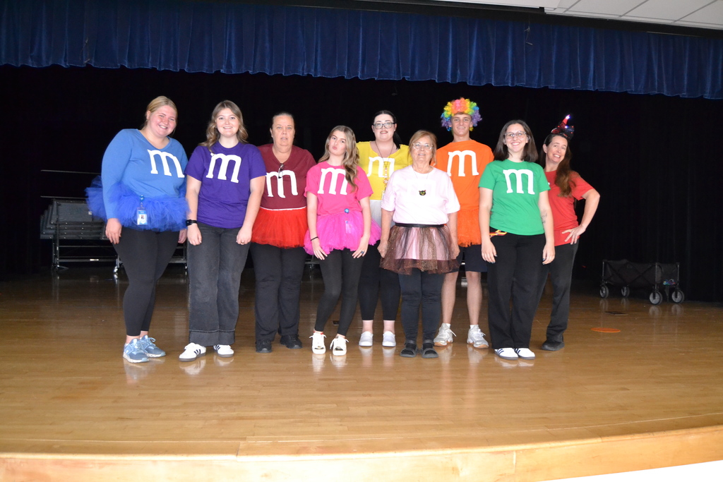 People dressed like M&Ms