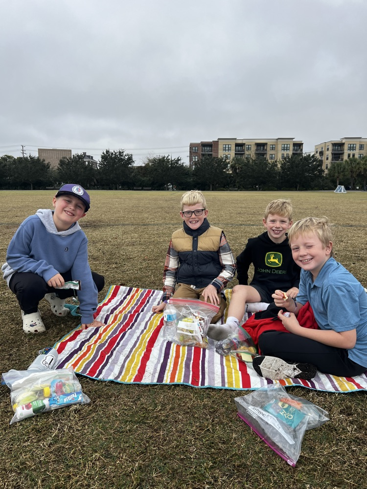 kids on field trip at park 