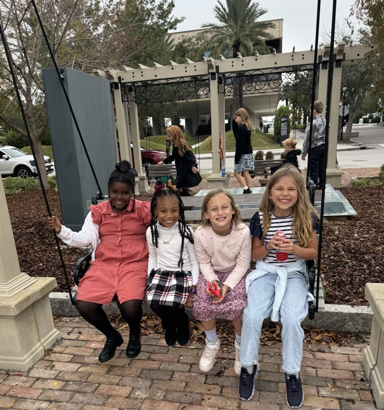 kids on field trip at park 