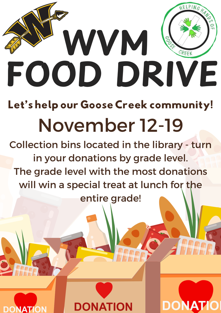 Food Drive Collection at Westview Middle School has started!
