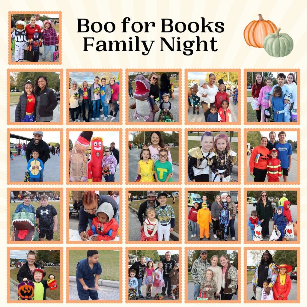 collage of multiple pictures (21) of families dressed in halloween costumes. 