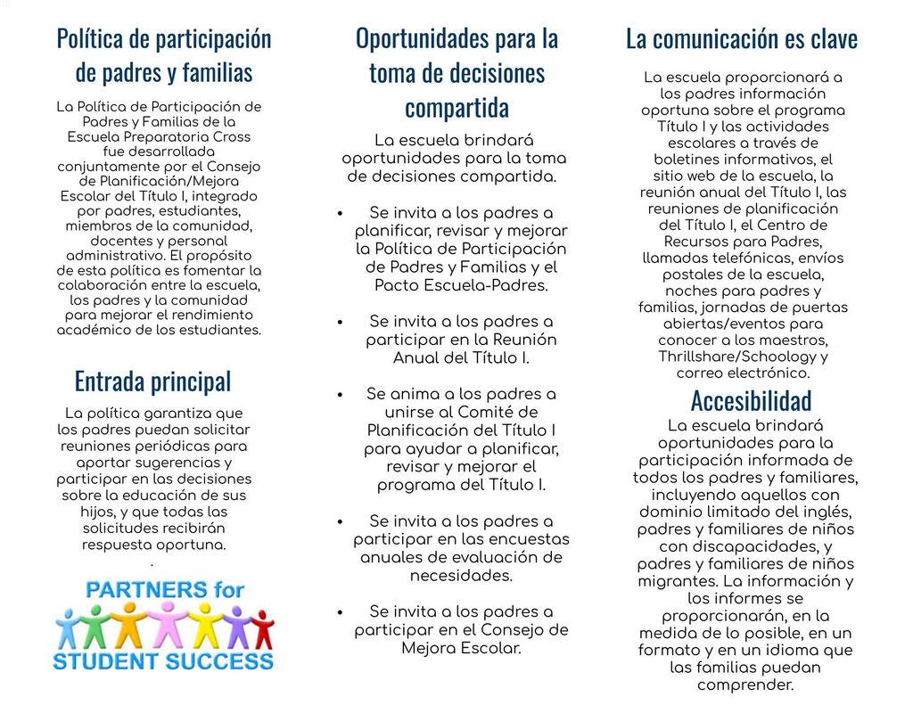 Family Engagement - Back Spanish