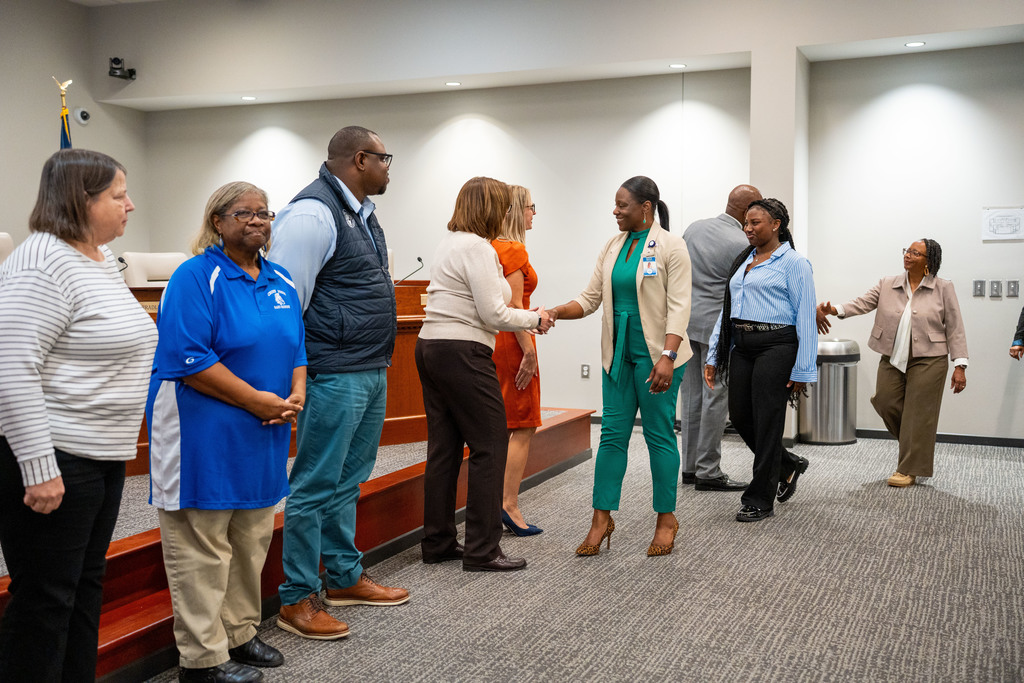 CHS delegation getting recognized by the board
