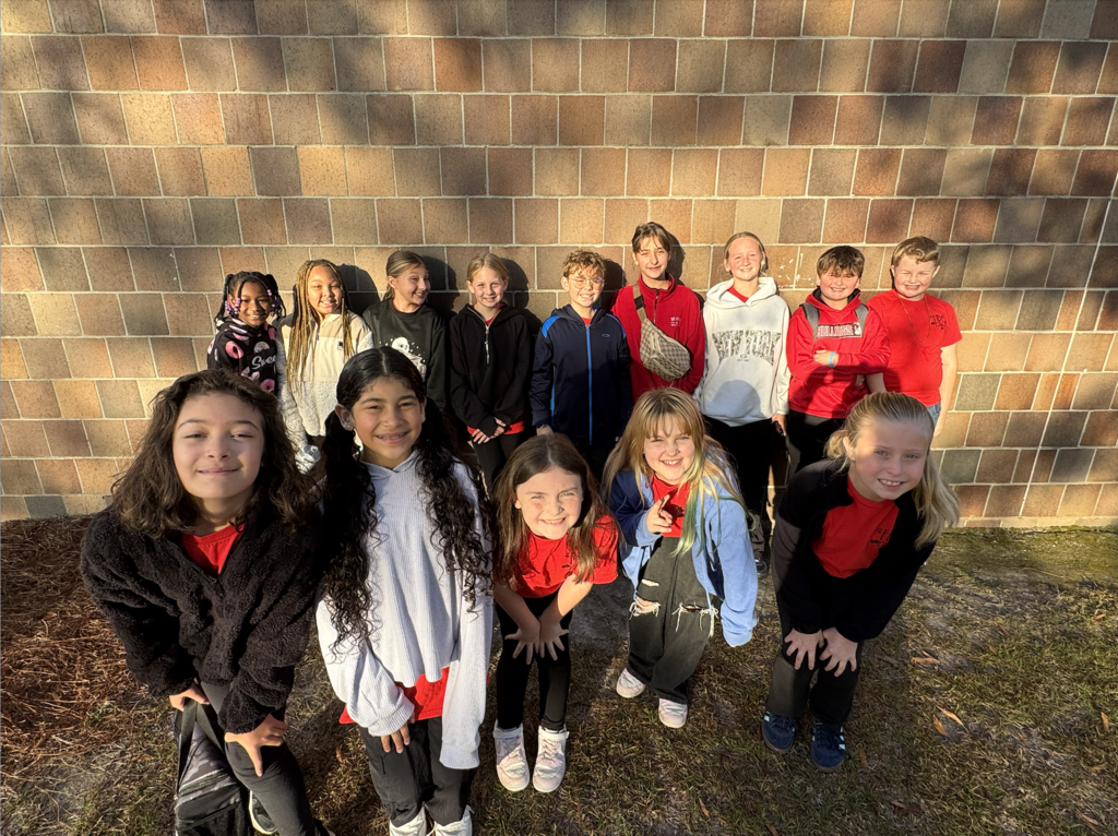 Image of all drama club students outside