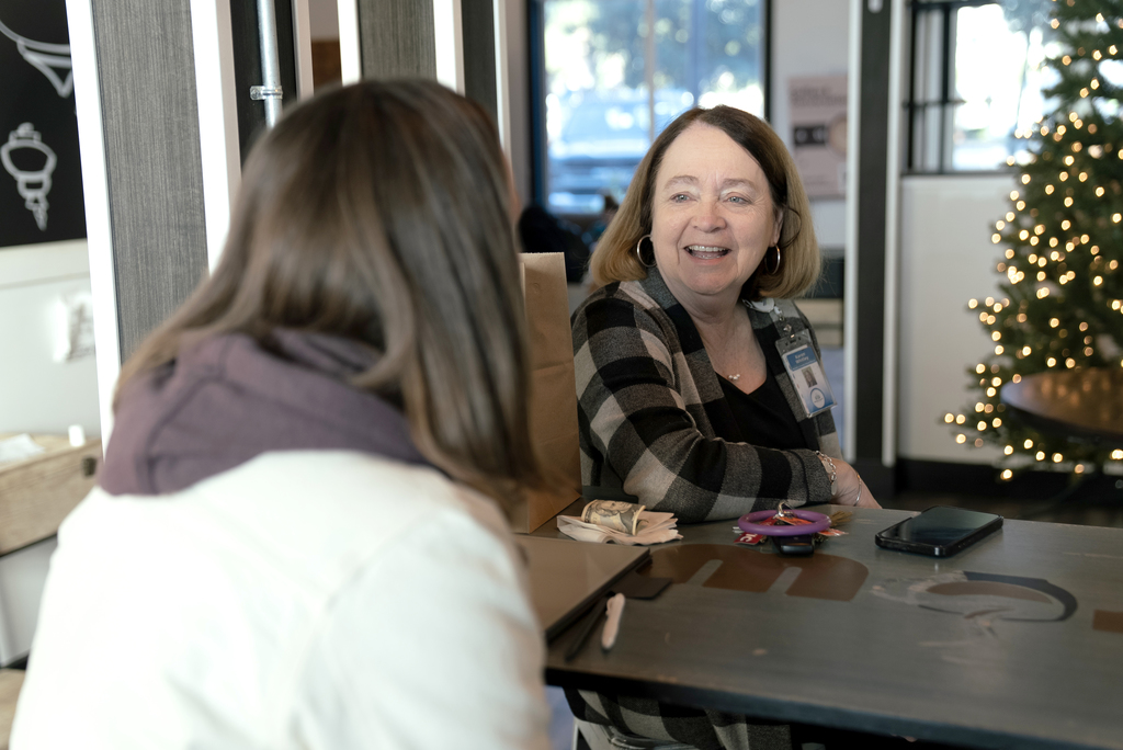 Dr. Whitley talking with a parent