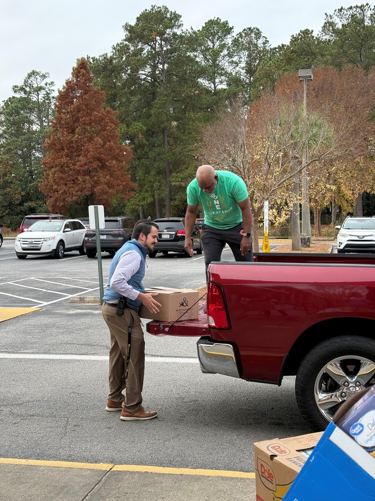 Food drive donations being collected by middle schoolers and donated to Helping Hands of Goose Creek.