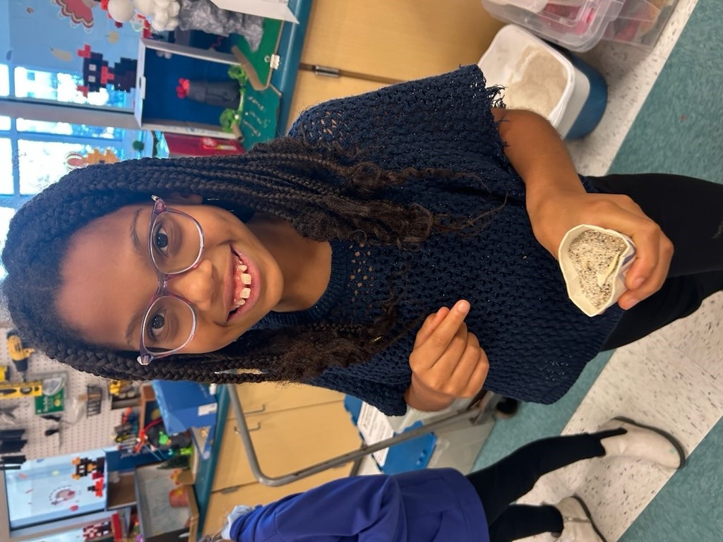 This student is fossil hunting.