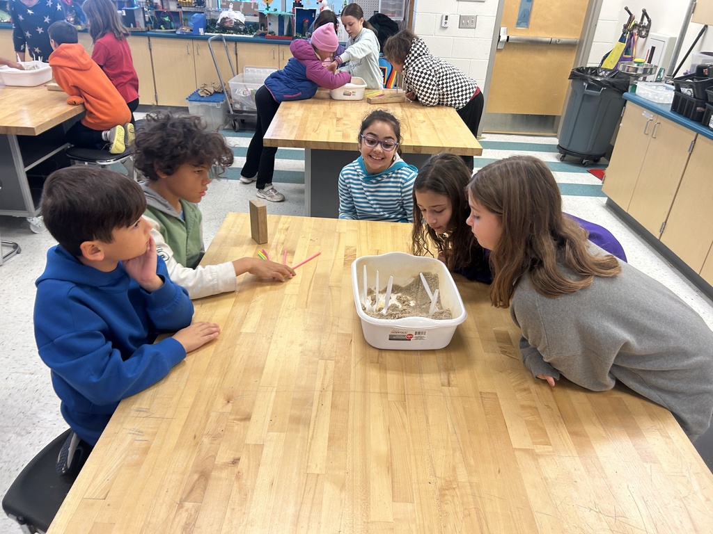 Students created a model of a mountain.