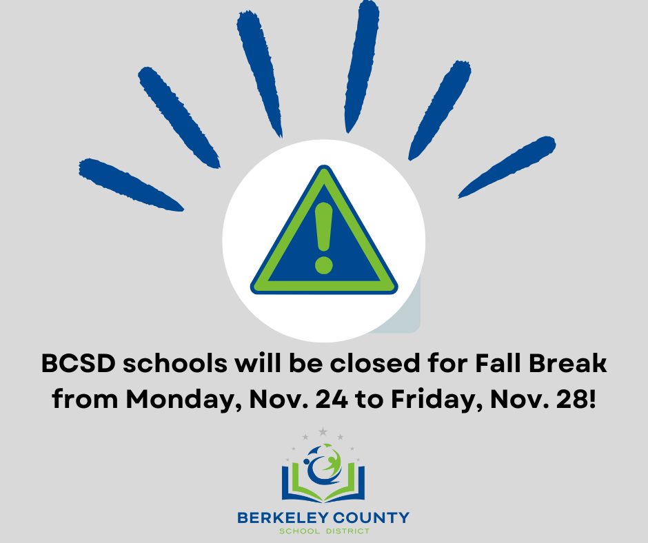 BCSD Fall Break Reminder graphic