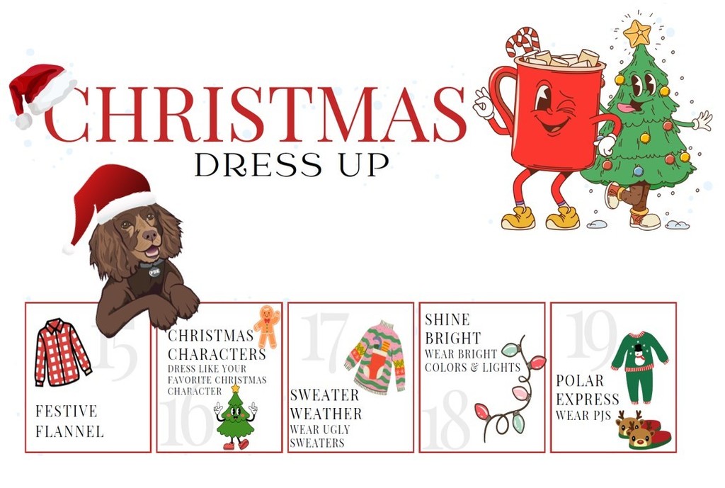 15: FLANNEL   16: CHRISTMAS CHARACTER  17: UGLY SWEATER   18: SHINE BRIGHT   19: POLAR EXPRESS