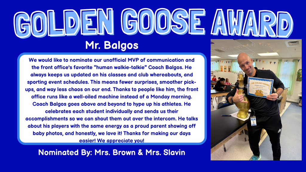 ✨ Shoutout Time! ✨ We want to recognize our unofficial MVP of communication and the front office’s favorite “human walkie-talkie” — Coach Balgos! He always keeps us updated on his classes, club activities, and sporting events, which means fewer surprises, smoother pick-ups, and way less chaos on our end. Thanks to people like him, our front office runs like a well-oiled machine instead of a Monday morning. Coach Balgos also goes above and beyond to hype up his athletes. He celebrates each student individually and even sends us their accomplishments so we can announce them over the intercom. He talks about his players with the pride of a parent showing off baby photos — and honestly, we love it! 🙌 Coach Balgos, thanks for making our days easier. We appreciate you!