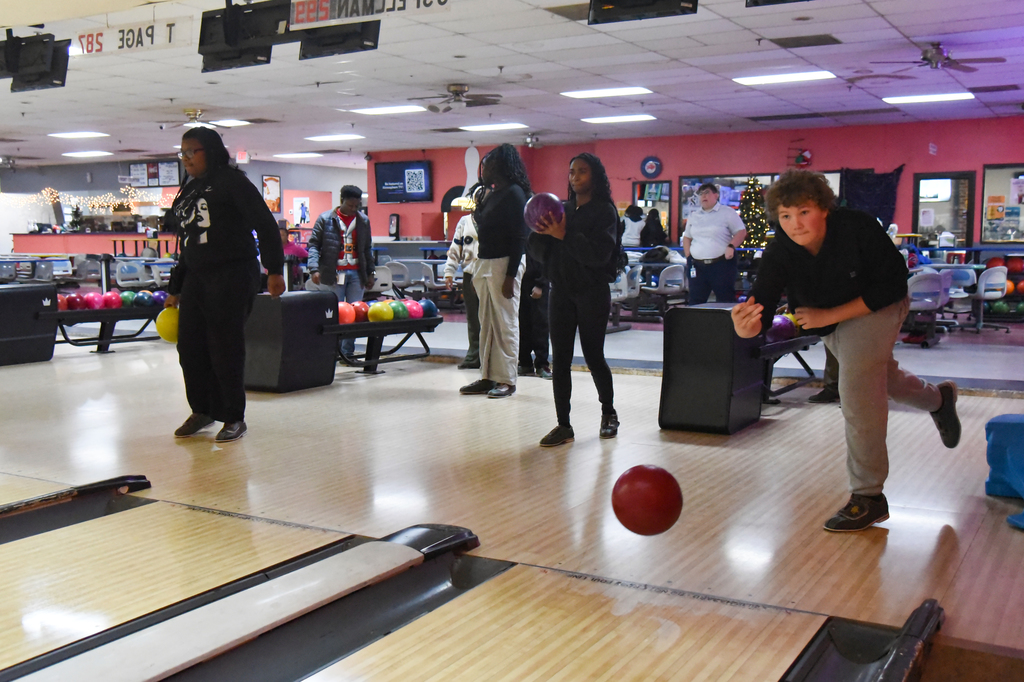 students bowling