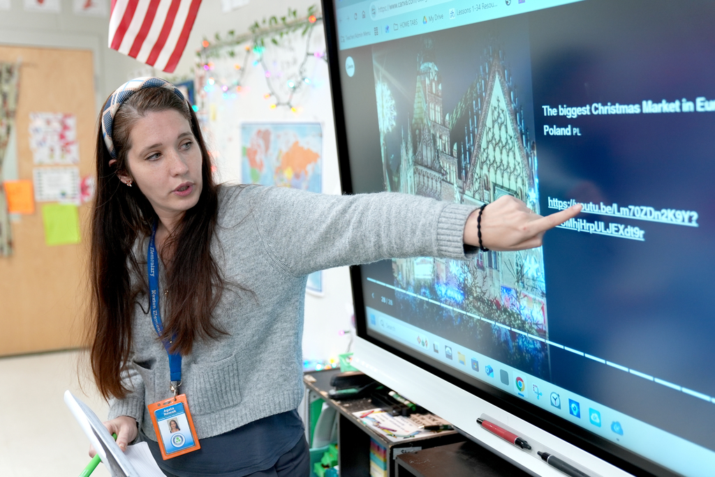 person making presentation about Poland