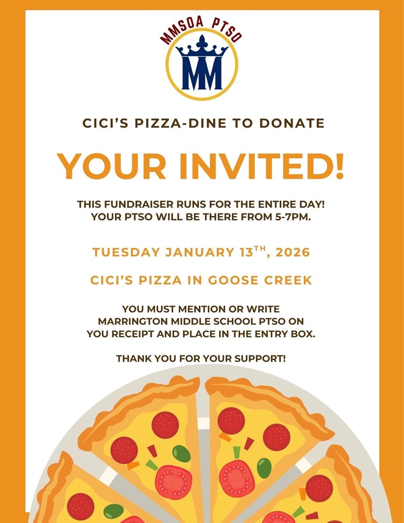 PTSO fundraiser at CiCi's Pizza in Goose Creek tonight from 5p-7p