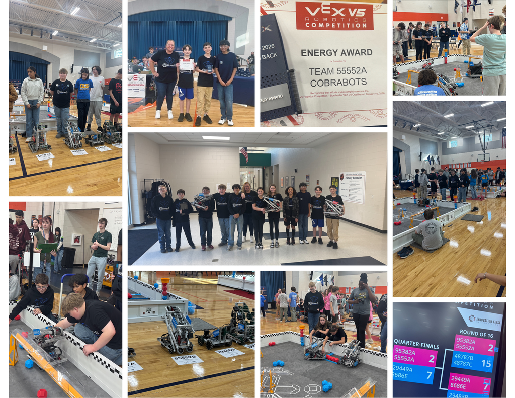What an incredible day at our robotics competition on Saturday! 🐍🤖 This was the Cobrabots’ very first year competing in VEX Robotics, and we couldn’t be prouder. One of our teams placed 3rd out of 35 teams and advanced all the way to the quarterfinals—an amazing accomplishment! We were also honored to receive the VEX V5 Energy Award, recognizing teams that bring outstanding enthusiasm, passion, and spirit. Our students truly brought the energy, dedication, and excitement and helped make the event unforgettable. So proud of these hardworking, passionate kids! 💚⚙️
