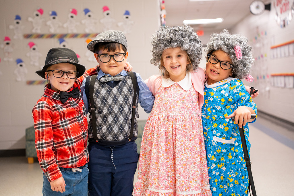 students dressed as the elderly