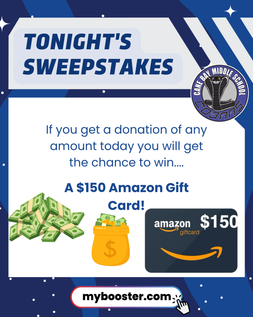 If you get a donation of any amount today you will het a chance to win a $150 amazon card