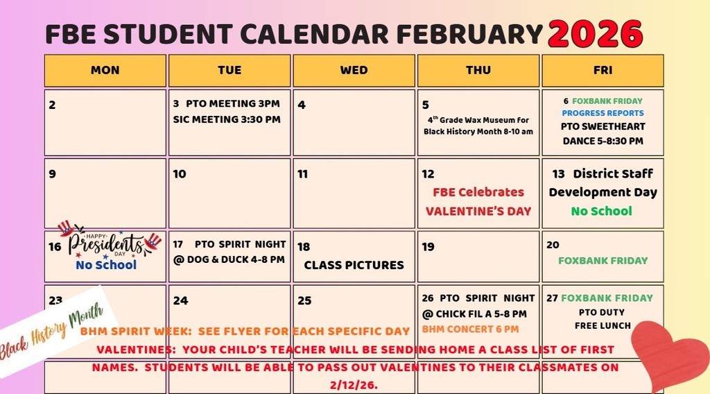 variety of dates for february