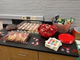Valentine's Day treats displayed for CPM faculty