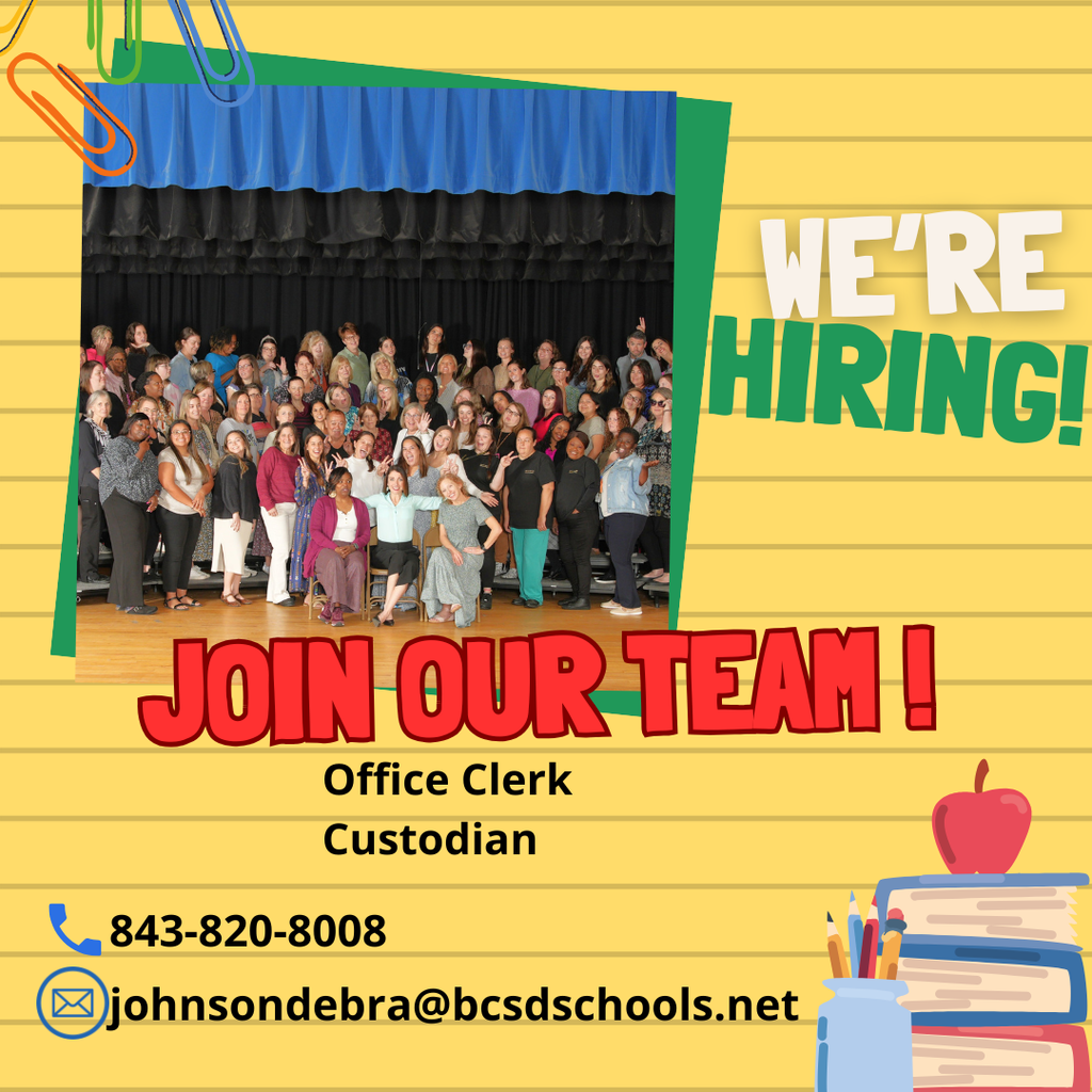 Hiring custodians and front office clerk
