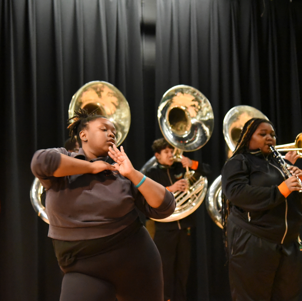 dancer performing with marching band