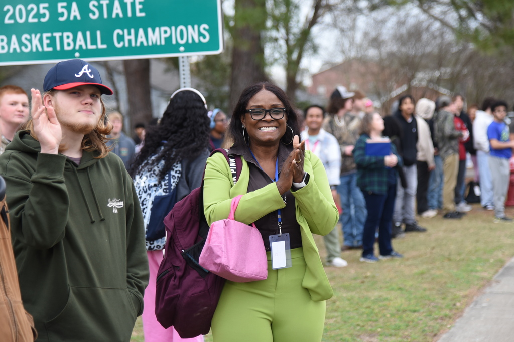 staff and students cheering 