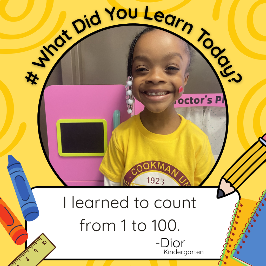 Dior learned to count from 1 to 100.