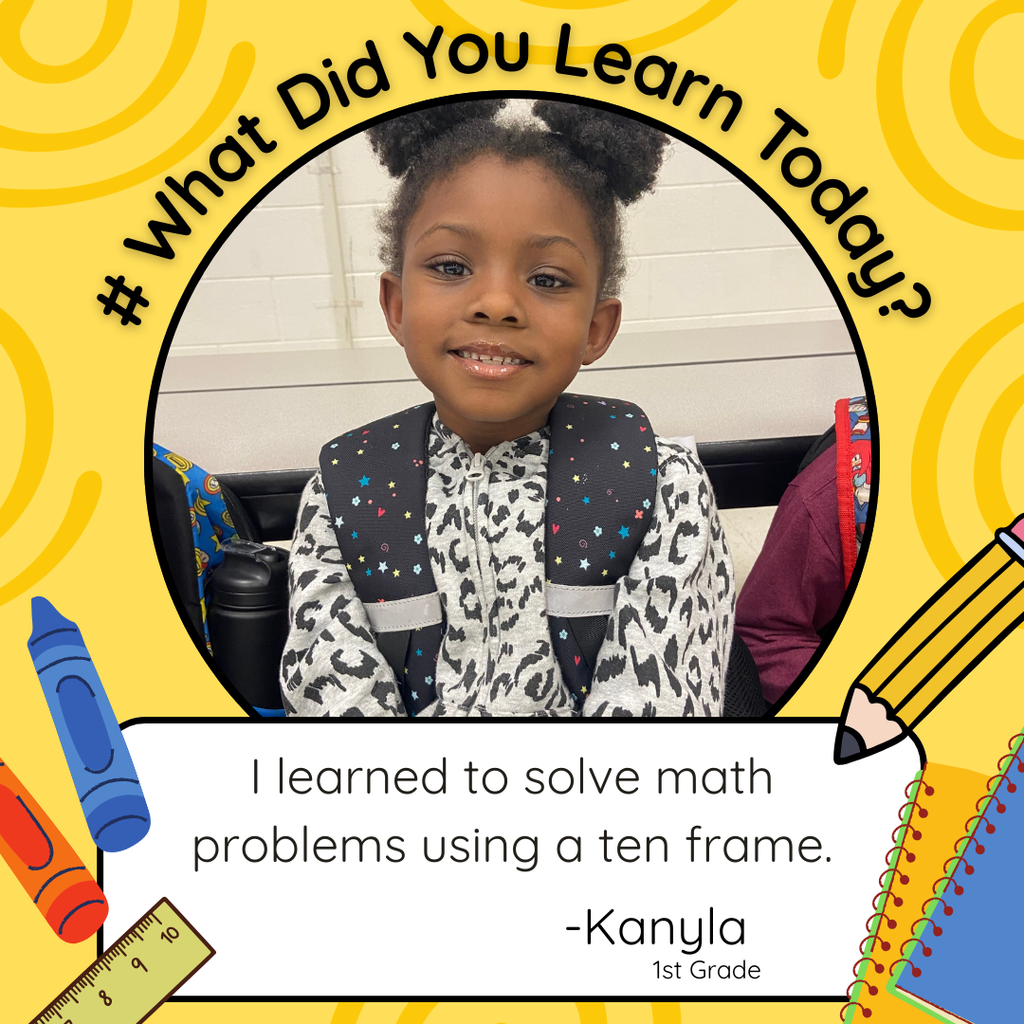 Kanyla learned to solve math problems using a ten frame.