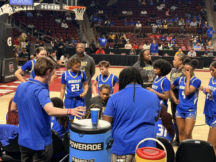 Lady Stags in the huddle