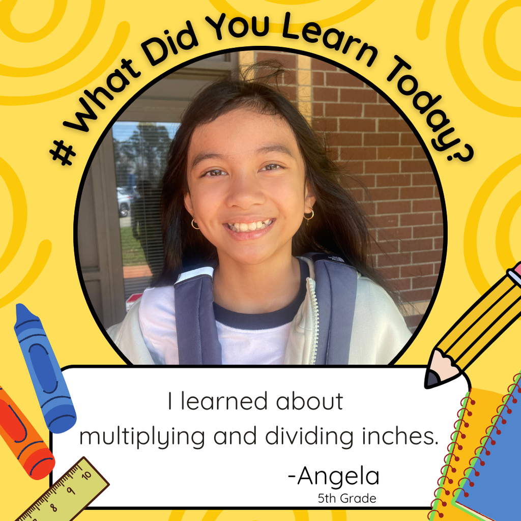 Angela learned about multiplying and dividing inches.